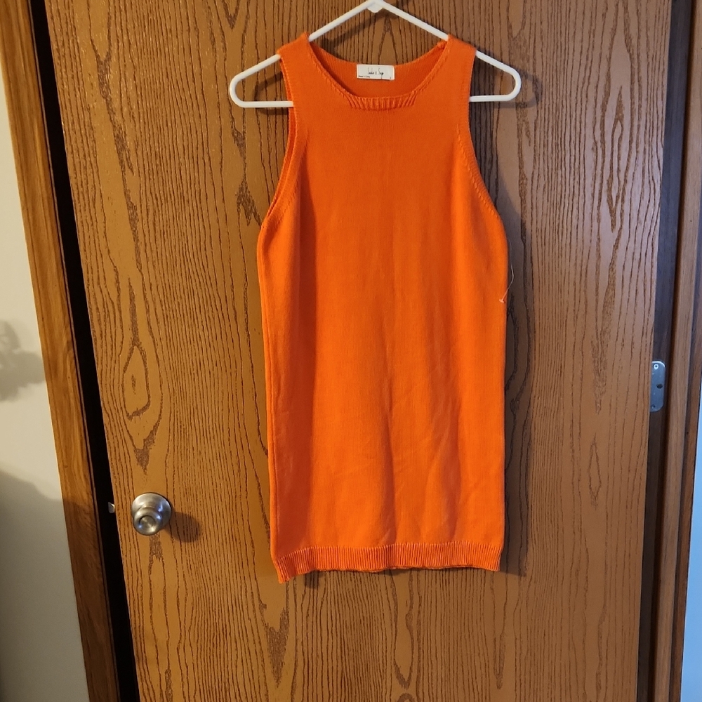 Sadie & Sage Bright Orange Knit Top NWOT
